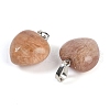 Natural Peach Moonstone Pendants G-J386-H13-P-2