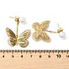 304 Stainless Steel Plastic Imitation Pearl Dangle Stud Earrings EJEW-D308-09G-3