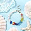 Natural Olive Jade & Topaz Jade & Lapis Lazuli & Aquamarine Chip Beaded Bracelets BJEW-TA00634-1
