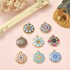 40Pcs 8 Styles Alloy Printed Pendants PALLOY-CJ0002-54-5