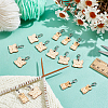 Wood Dog Pendant Locking Stitch Markers HJEW-NB00122-4