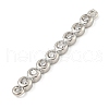 Brass Pave Cubic Zirconia Three Flat Round Links Connector Charms KK-P277-52D-A-3