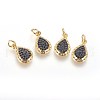 Brass Micro Pave Cubic Zirconia Charms ZIRC-G150-06A-1