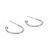 Tarnish Resistant 304 Stainless Steel C-shaped Hoop Circle Ball Stud Earrings X-STAS-K204-04P-2