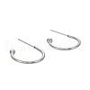 304 Stainless Steel C-shaped Hoop Circle Ball Stud Earrings X-STAS-K204-04P-2