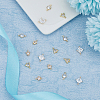 SUPERFINDINGS 16Pcs 4 Styles Brass Pave Clear Cubic Zirconia Connector Charms KK-FH0007-30-4