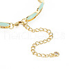 Brass Micro Pave Cubic Zirconia Link Chain Bracelet for Women BJEW-T020-05G-05-3