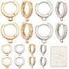 CREATCABIN 12Pcs 2 Colors Brass Huggie Hoop Earring Findings KK-CN0002-33-1