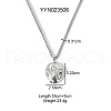 Stainless Steel Textured Pendant Necklaces for Women DY3365-1-1