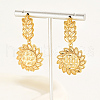 Vintage Vacation Style Leaf with Flower Brass Dangle Stud Earrings HZ7784-4