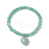 2pcs 2 Styles 6mm Round & Chip Natural Green Aventurine Beaded Stretch Bracelet Sets BJEW-TA00517-02-4