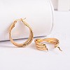 New Fashion 304 Stainless Steel Hoop Earrings EJEW-L129-17-2