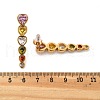 304 Stainless Steel Colorful Cubic Zirconia Tassel Stud Earrings EJEW-Z094-01G-G-5