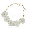 Flower Natural Shell Bib Necklaces for Women FS-WGF0490-01-2