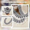 Tartan Polyester Pleated Lace Ribbon OCOR-WH0100-23-4