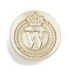 Golden Tone Crown Initial Wax Seal Brass Stamp Heads AJEW-A065-01W-1