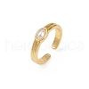 Brass & Oval ABS Imitation Pearl Cuff Rings RJEW-S633-01G-4