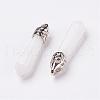 Natural White Jade Pointed Pendants G-P309-13-2