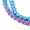 Gradient Color Electroplated Synthetic Non-magnetic Hematite Beads Strands G-A263-F01-04-3
