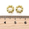 Wave Flat Round Brass Micro Pave Cubic Zirconia European Beads KK-K300-07A-G-2