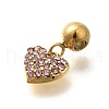 304 Stainless Steel Rhinestone Charms STAS-M109-12G-3