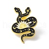 Snake with Sun Black Art Cool Enamel Pin JEWB-P008-A03-1