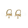 Brass Hoop Earring Findings with Latch Back Closure KK-N233-375-2