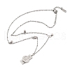 304 Stainless Steel Polymer Clay Rhinestone Rctangle Pendant Necklaces NJEW-U023-02P-4
