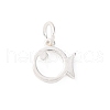 925 Sterling Silver Hollow Fish Charms STER-D304-01S-1