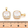 Brass Micro Pave Cubic Zirconia Pendants KK-N272-05G-3