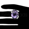 Oval Brass Micro Pave Cubic Zirconia Finger Rings for Women FS-WGFFB9D-01-4