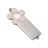 304 Stainless Steel Pink Enamel Connector Charms STAS-P377-14P-B-2