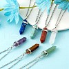 14Pcs 14 Style Chakra Natural & Synthetic Gemstone Pendants G-LS0001-76-9