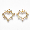 Brass Micro Pave Clear Cubic Zirconia Pendants KK-S356-028G-NF-2