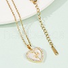 Brass Micro Pave Cubic Zirconia Plastic Imitation Shell Pendant Neckalces NJEW-C076-10G-1
