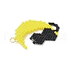 Handmade Glass Seed Beaded Moon with Cat Shape Pendants PALLOY-MZ00613-3