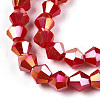 Opaque Solid Color Electroplate Glass Beads Strands EGLA-A039-P6mm-B02-2