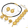 Flower Alloy Pendant Necklace & Stud Earring & Ring & Bangle FS-WG5023A-03-3