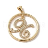 Brass Micro Pave Cubic Zirconia Pendants KK-C058-12B-G-1