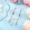 Column Natural Plum Blossom Jasper Dangle Earrings EJEW-JE06335-01-1