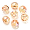 UV Plating Rainbow Iridescent Acrylic Beads OACR-G012-04B-1