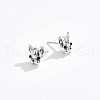 Rhodium Plated 925 Sterling Silver Stud Earrings STER-BB72117-3