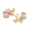 Brass Micro Pave Cubic Zirconia Pendants KK-Q068-29G-2