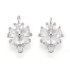 Brass Pave Clear Cubic Zirconia Connector Charms KK-N267-02D-P-1