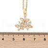 Flower Brass Micro Pave Cubic Zirconia Pendant Neckalces NJEW-C076-22G-5