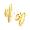 Rack Plating Brass Oval Stud Earrings EJEW-A028-30G-2