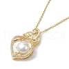 Brass Micro Pave Clear Cubic Zirconia with ABS Plastic Pendant Necklaces NJEW-C039-01KCG-1