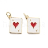 Playing Card Rack Plating Brass Enamel Pendants KK-G512-11G-2