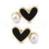 Heart Brass Stud Earrings EJEW-C141-01G-6