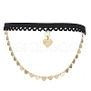 Brass Heart Tassel Thigh Leg Chains AJEW-AN00653-5
